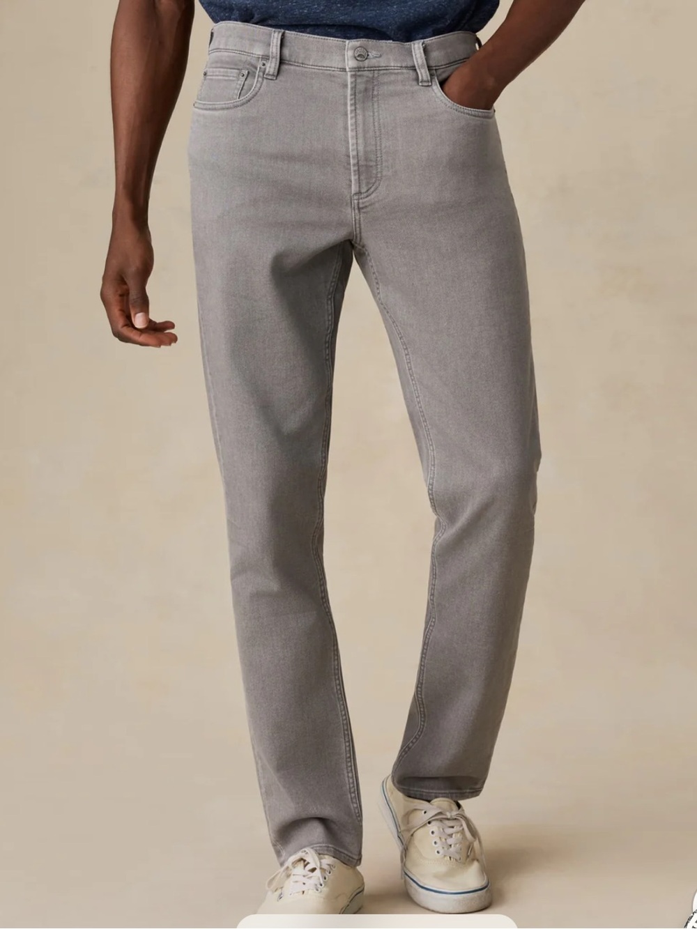 Faherty Men Stretch Terry Pant 35W x 32L Steel Grey NWT